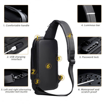 USB Charging Anti-theft Waterproof Shoulder Bag